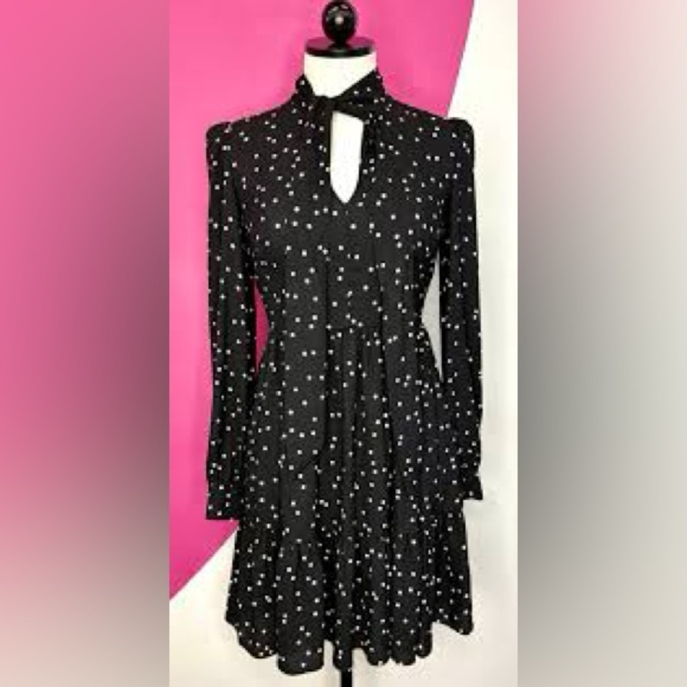 🛑 1 hour sale. Kate Spade, size 0, Black and White Polka Dot Dress